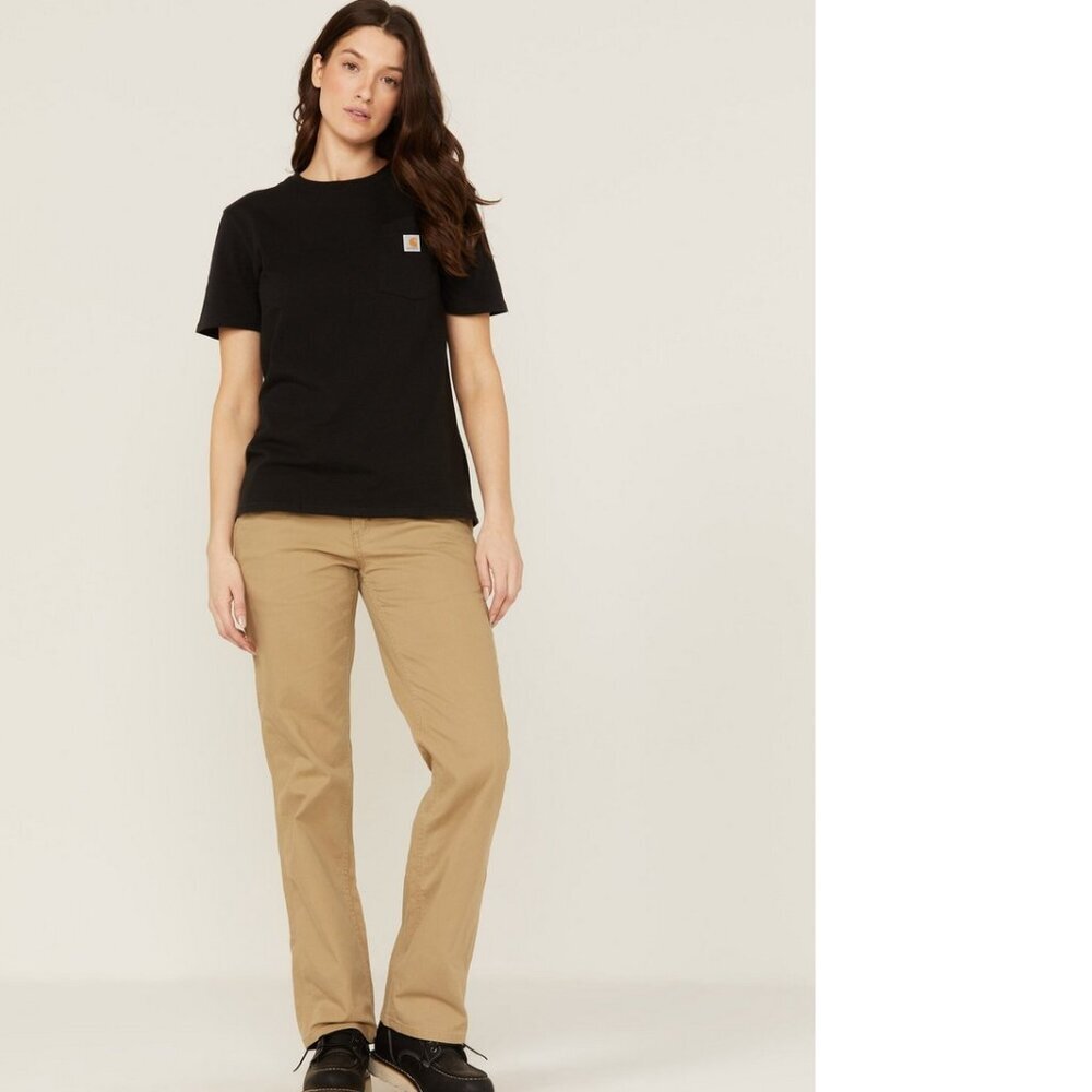 NWT Carhartt Women's Rugged Flex Loose Fit Canvas Work Pants BN2080 W RF Loose F